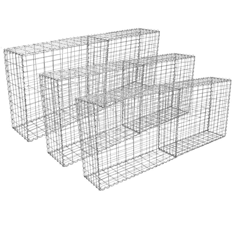 Gabion Baskets Mesh Wire Galvanised Steel Cages Stone Outdoor Basket Spiral Retaining Wall Planter Garden / 100 x 95 x 30cm / 6 Pack