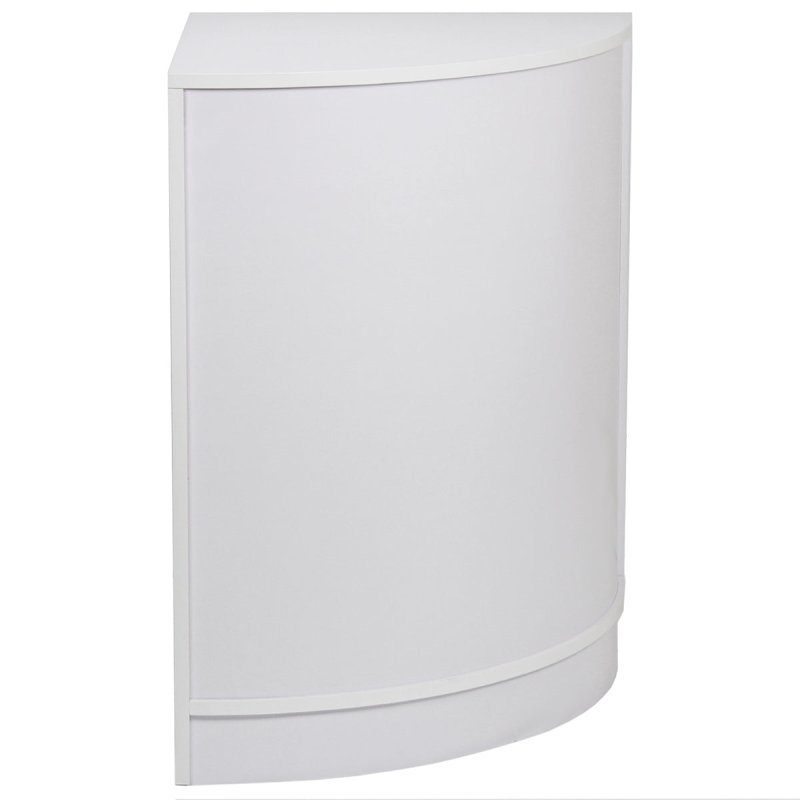 Curved Corner Shop Retail Counter Cabinet Showcase Display Till Cash Desk Retail White CM60