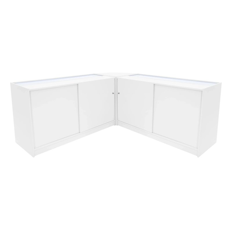 Iris LED Shop Counter Set CM60 & 2 x B1500 - White
