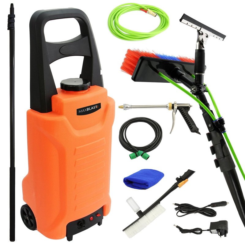 24ft Water Fed Cleaning Pole & 30L Water Trolley Cleaning System / Window Cleaning / Car Washing Kit & Accessories