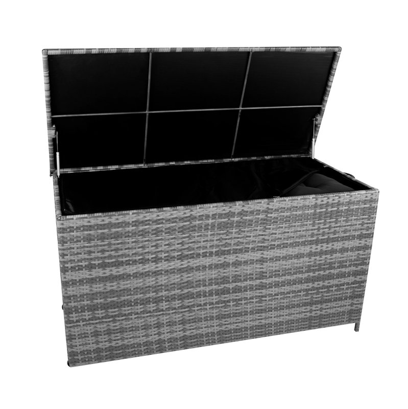 Rattan Cushion Storage Box 700L - Grey