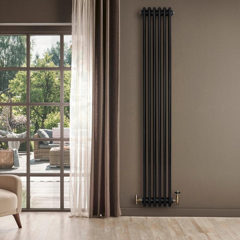 Traditional 4 Column Radiator - 1800 x 290mm - Black