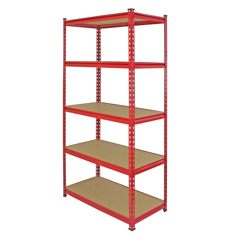 Monster Racking Z-Rax Heavy Duty Garage Storage Shelving, 360kg/shelf, 90cm x 183cm x 45cm, Red