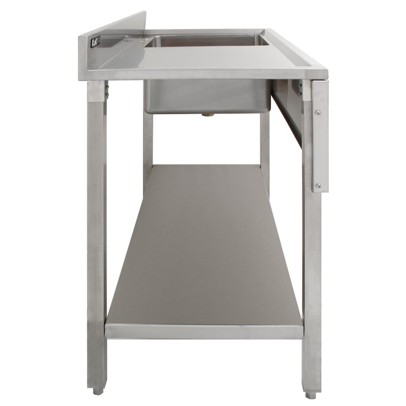 KuKoo Commercial Kitchen Catering Sink & Pre-Rinse Mixer Tap, LH Drainer Stainless Steel, 1.0 Bowl, 120cm Wide