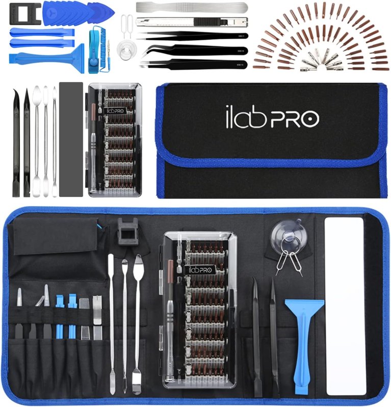ilabPRO 90 Piece Precision Screwdriver Set Toolkit with Magnetic Micro Screwdriver and bits for Phone, Tablet, Laptop, PC, Watch and Glasses Repairs