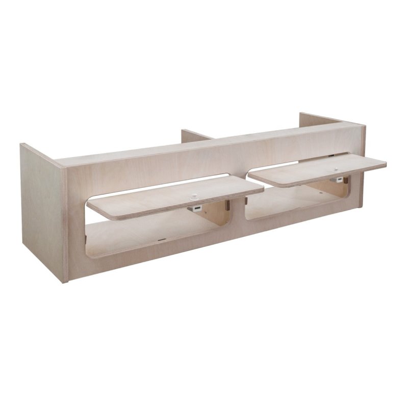 Campervan Overhead Cabinet 2 Door Top Locker Central Divider Camper Van Furniture Storage Lightweight Solid Birch Plywood Unpainted Soft Close Hinges Push Button Locks Pre Drilled Holes Fixing Kit