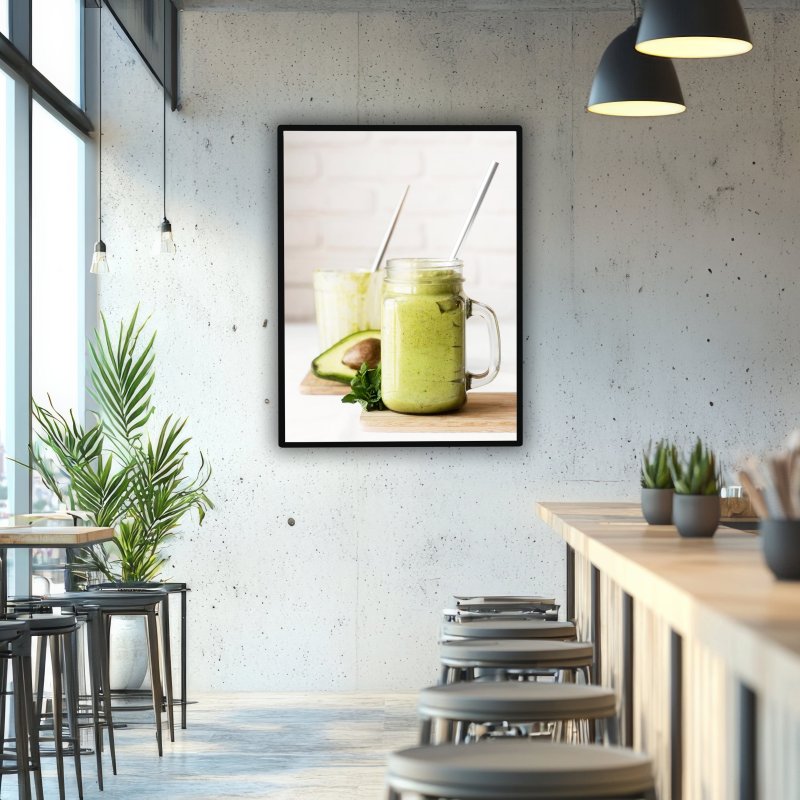 LED Advertising Light Box A1 Ultra Slim Frame Poster Display Illuminated Wall Ceiling Mounted 1m Bracket Backlit Menu Board Movie Takeaway Shop Sign Holder Black Rectangle Lightweight Aluminium Indoor