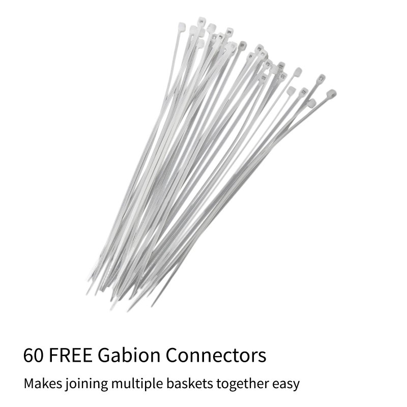 Gabion Baskets Cages Mesh Wire Galvanised Steel Outdoor Stone Basket Spiral Retaining Wall Planter Garden / 100 x 80 x 30cm / 2 Pack