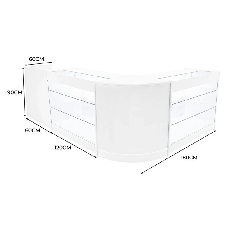 Aries LED Shop Counter Set CM60, TB60 & 2 x K1200 - White