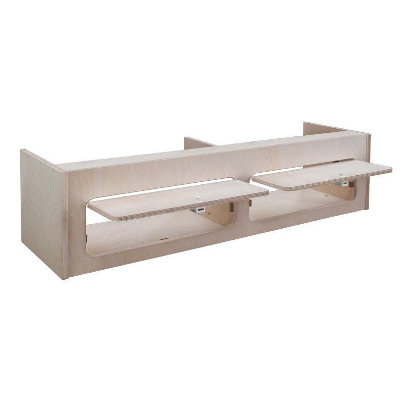 Campervan Overhead Cabinet 2 Door Top Locker Central Divider Camper Van Furniture Storage Lightweight Solid Birch Plywood Unpainted Soft Close Hinges Push Button Locks Pre Drilled Holes Fixing Kit