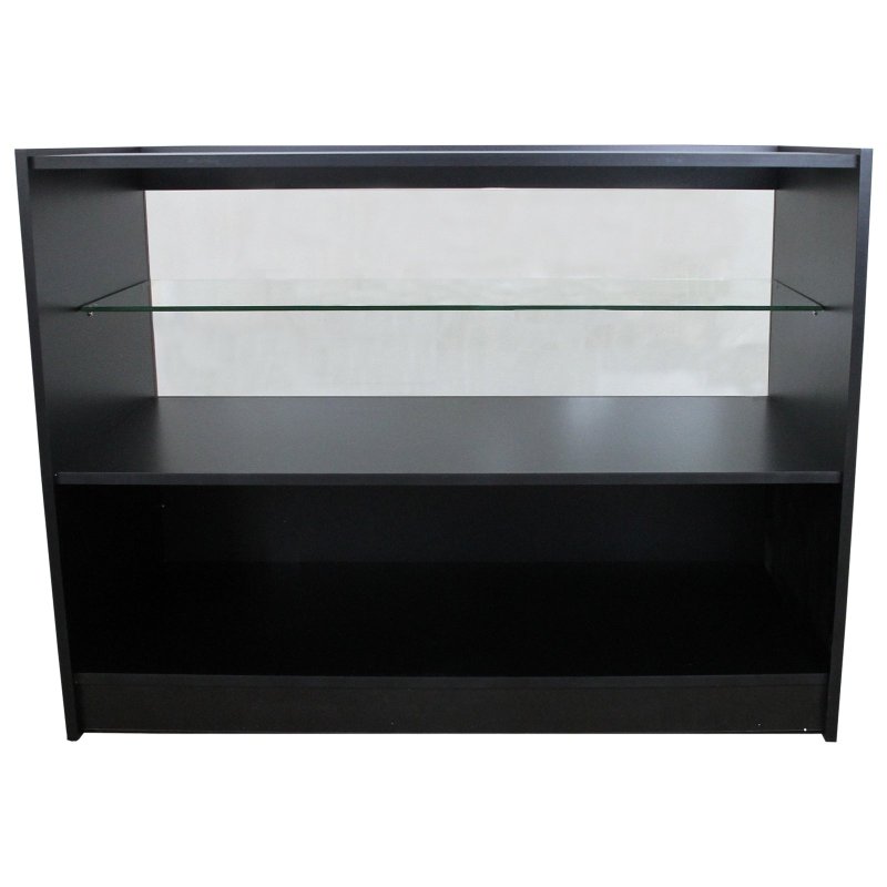 MonsterShop Emperor Retail Display Shop Counter Unit & Glass Showcase Cabinet Units Black/White