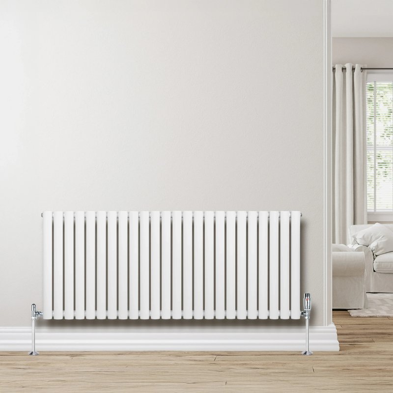 Oval Single Column Radiator - 600 x 1440mm - White