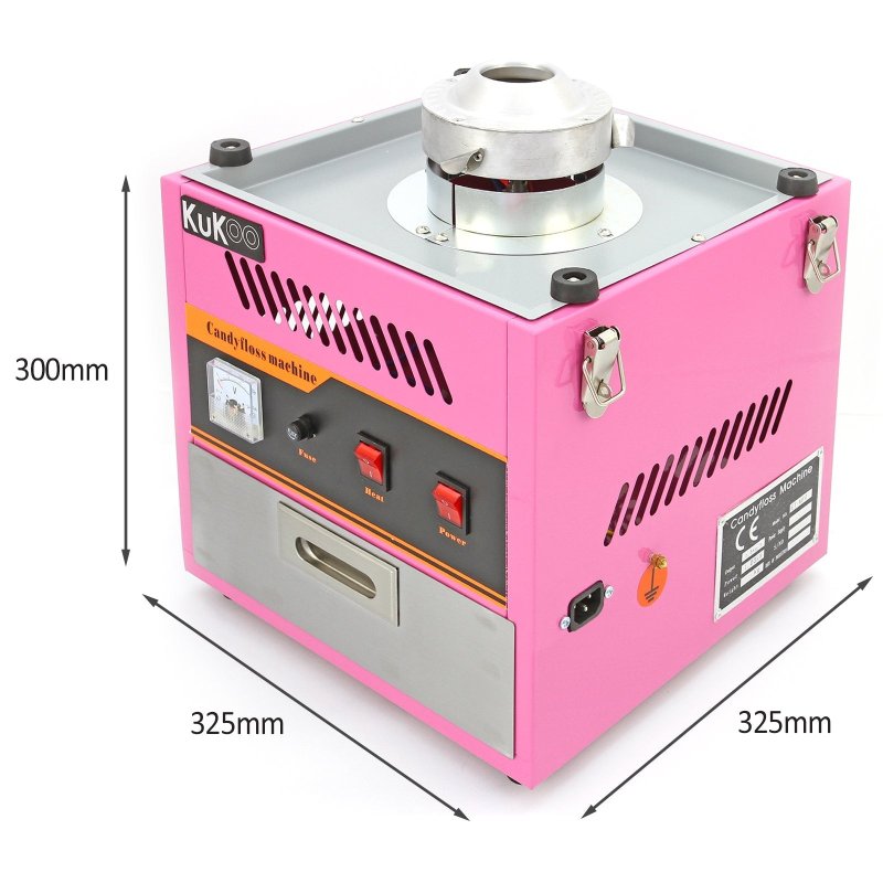 Cotton Candy Floss Machine Electric Retro Carnival Funfair Style Maker Kids Party Movie Night Sweet Gift Candyfloss Stainless Steel Hinged Bowl Thermostat