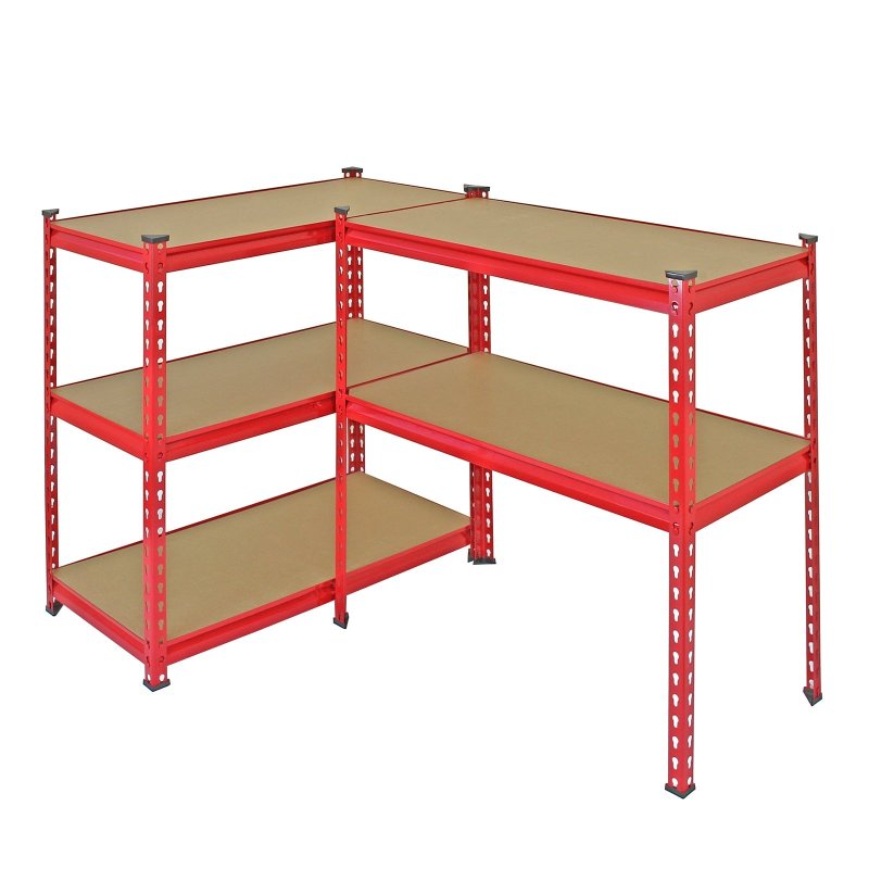 Monster Racking Z-Rax Heavy Duty Garage Storage Shelving, 360kg/shelf, 90cm x 183cm x 45cm, Red