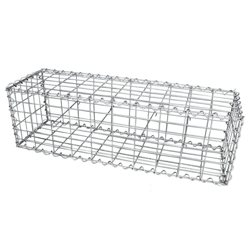 Gabion Baskets Galvanised Steel Cages Mesh Wire Stone Basket Outdoor Spiral Retaining Wall Planter Garden / 100 x 30 x 30cm / 6 Pack