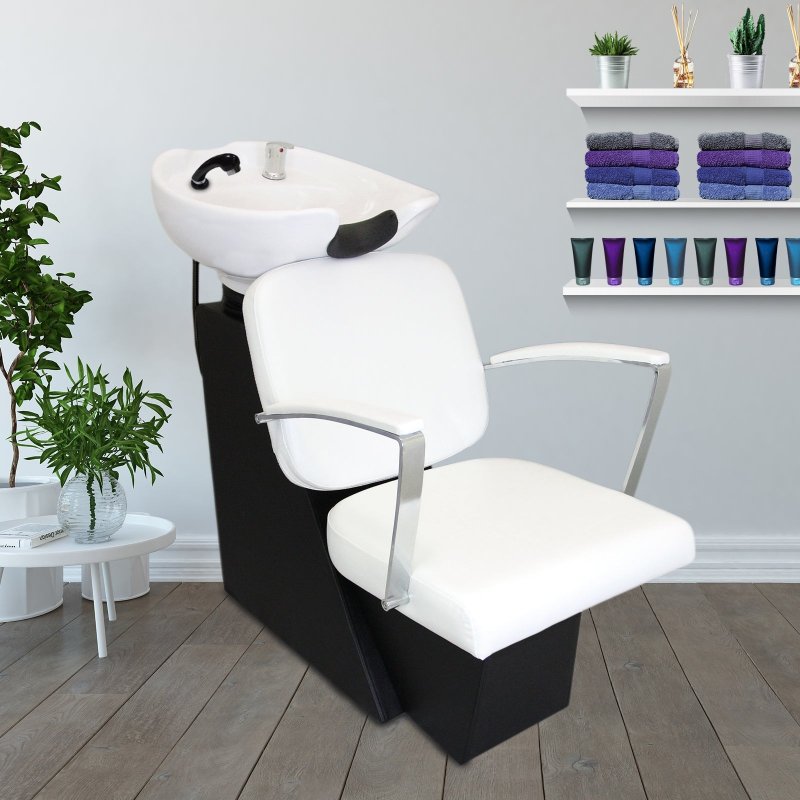 Salon Chair Backwash Unit Hairdressing Barber Tilting Sink Shampoo Back Hair Washing Hairdresser Wash White