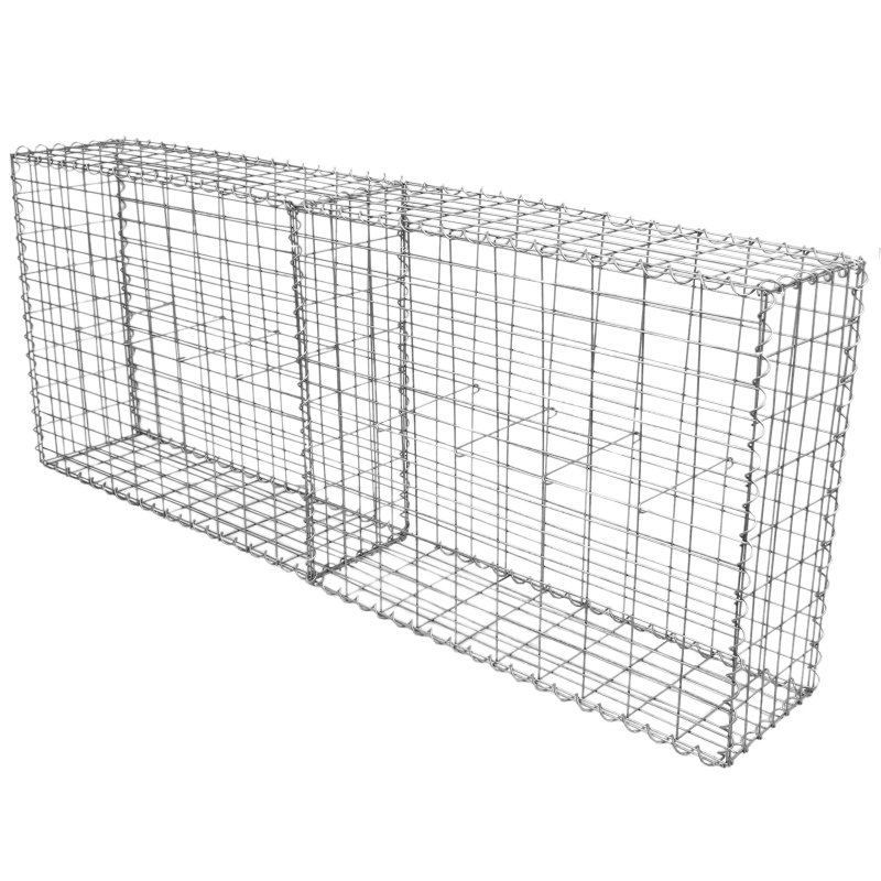 Gabion Baskets Cages Mesh Wire Galvanised Steel Outdoor Stone Basket Spiral Retaining Wall Planter Garden / 100 x 80 x 30cm / 2 Pack