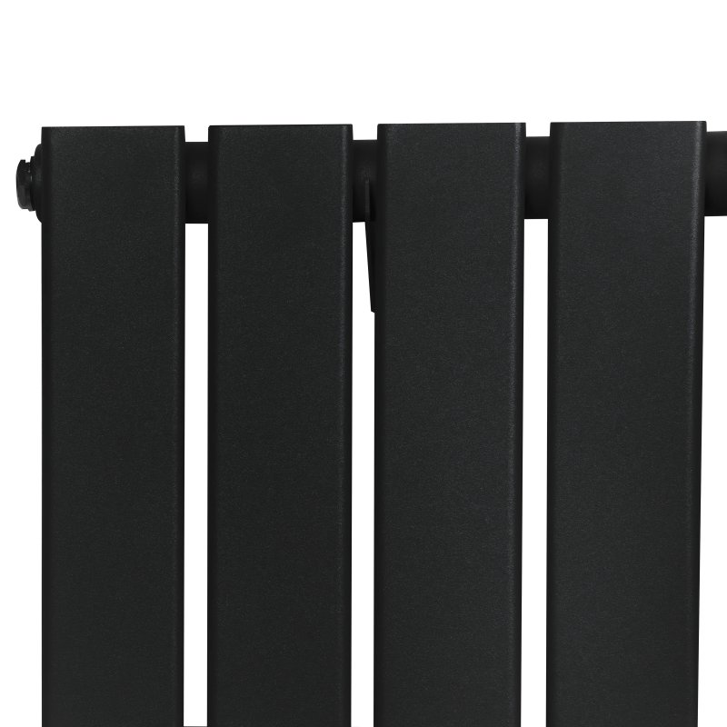 Flat Single Column Radiator - 1600 x 420mm - Black