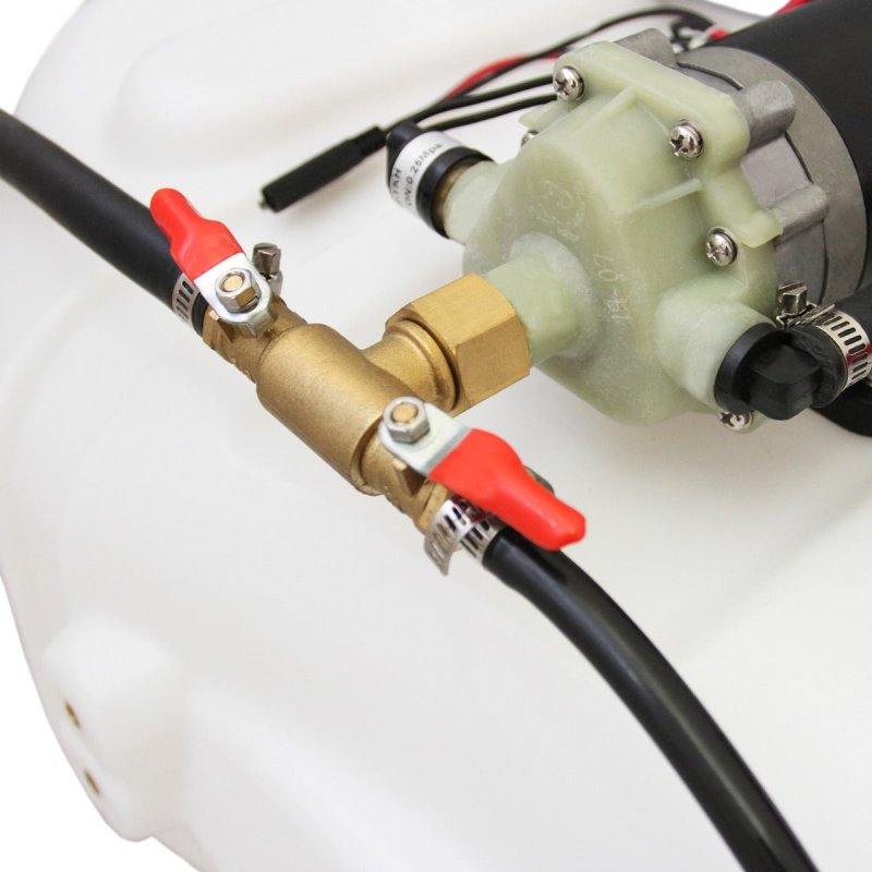 ATV Trailer 295kg Tipping & Sprayer with 6 Nozzle Boom 60L 12V Garden Quad Bike Tractor Farm Mower Agriculture Fertilizer Crops Weeds Hand Lance Heavy Duty Pneumatic Tyres Accessories