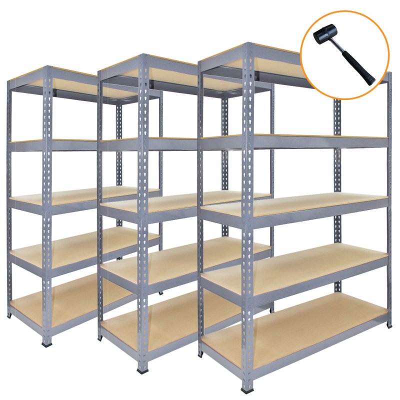 Garage Shelving / 120cm Grey Shed Shelves / Extra Wide Warehouse Storage Racking