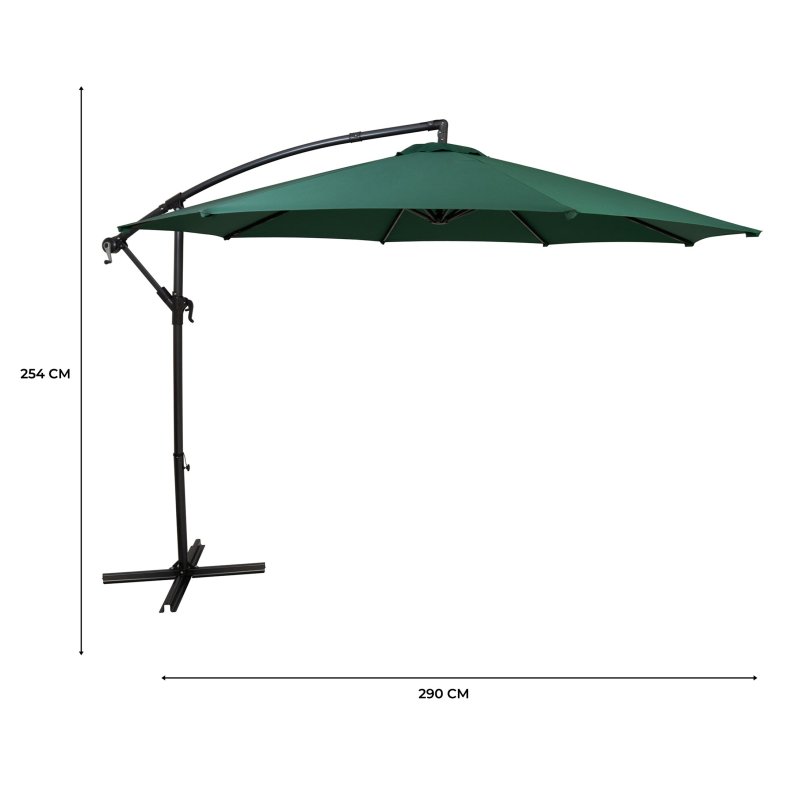Hanging 2 Seater Egg Chair + Green Cantilever Parasol 3m
