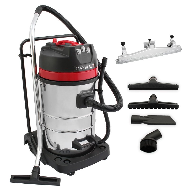 MaxBlast 80L Industrial Vacuum Cleaner & Floor Track Nozzle Wet Dry Commercial Clean