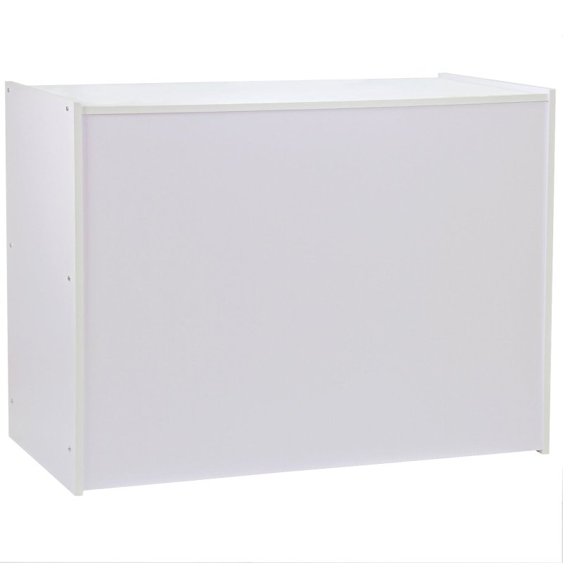 Retail Shop Counter Till Block Product Showcase Display Storage Cabinet Shelves White - A1200