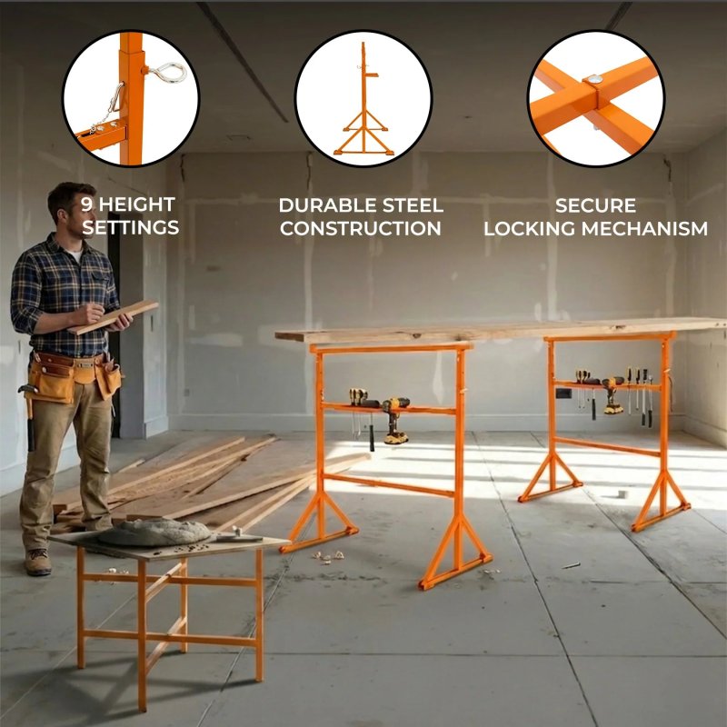 Trestle Stand x 4 & Mortar Board Stands 750mm H x 5