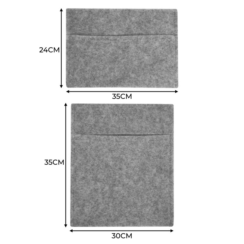 Camper Van Lining & 2 x Storage Pouches Smoke Grey Carpet 4 Way Stretch 2m Wide 11m2 Coverage Car Motorhome Vehicle Interior Campervan Conversion 2 Size Tool Paperwork Document Pocket Organiser Holder