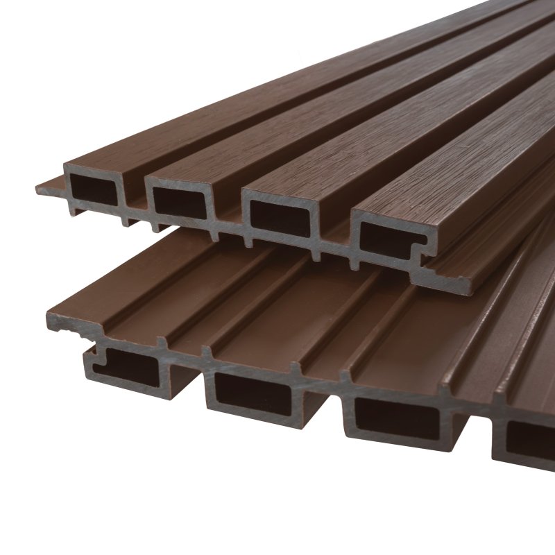 WPC Slatted Wall Cladding x 4 Panels – Brown