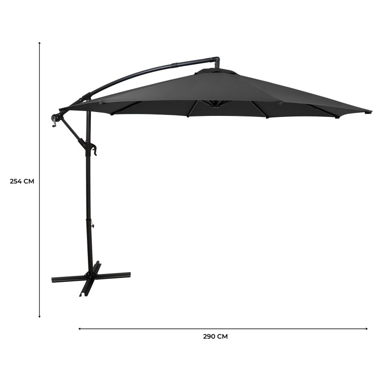 Hanging 2 Seater Egg Chair + Grey Cantilever Parasol 3m