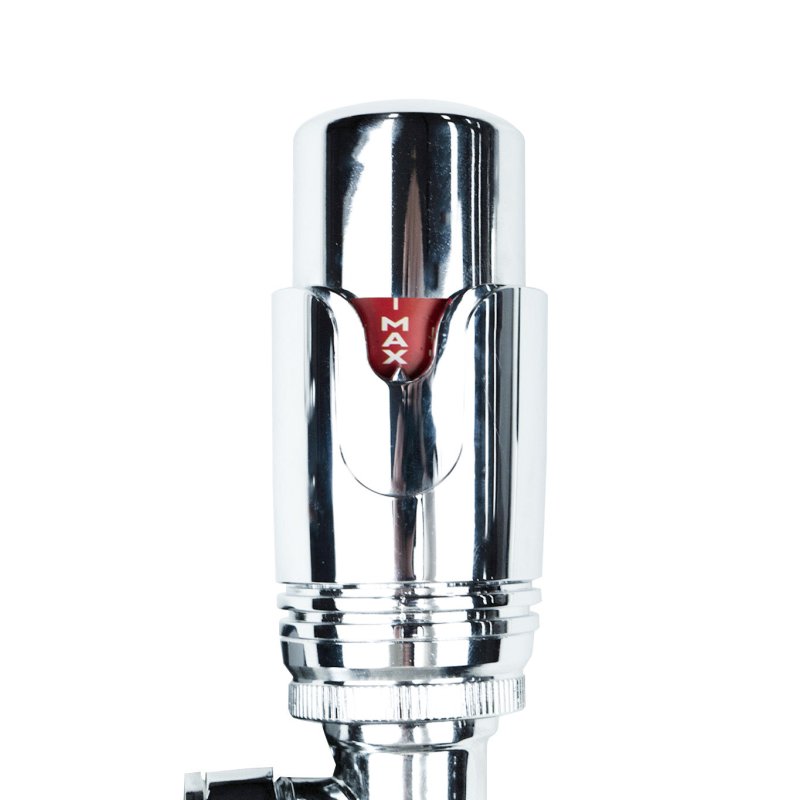 Thermostatic Radiator Valves Brass Polished Chrome Angled TRV Set Lockshield 1/2" x 15mm Manual Rotary Knob 6-28 Degrees Temperature Range 10 Year Guarantee