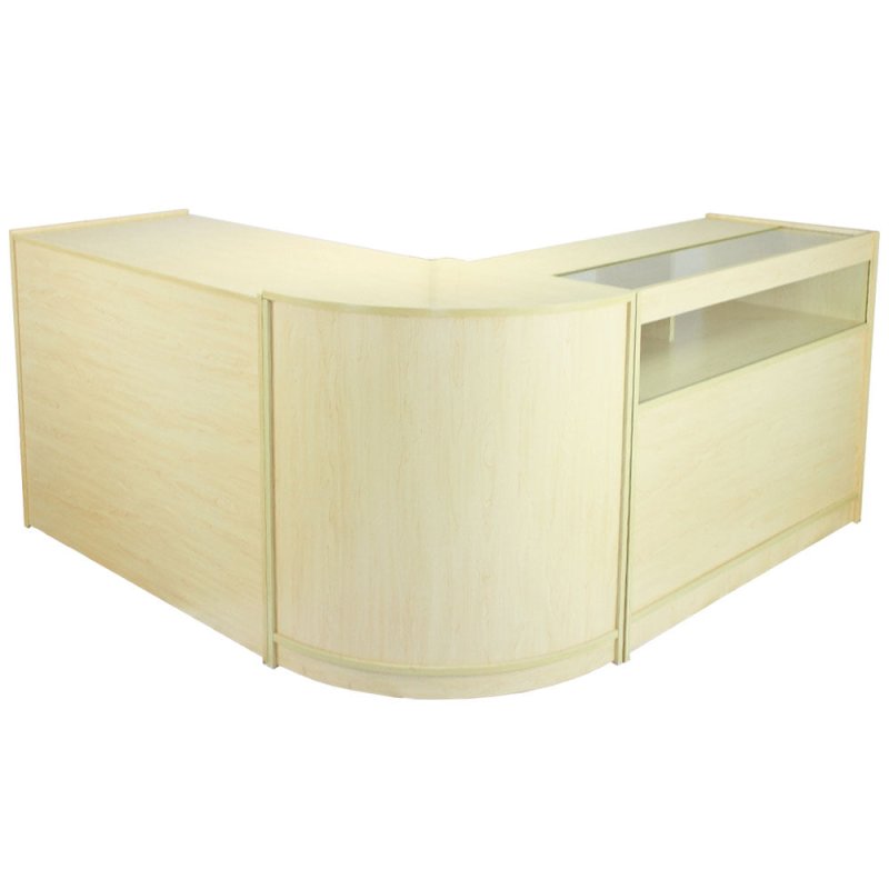 MonsterShop Galaxy Retail Display Shop Counters Set & Glass Showcase Cabinet Units, Maple