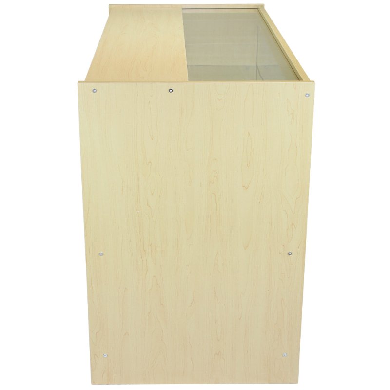 MonsterShop C1200 Shop Counter Glass Retail Showcase Display Cabinet, Maple, 120cm x 90cm x 60cm