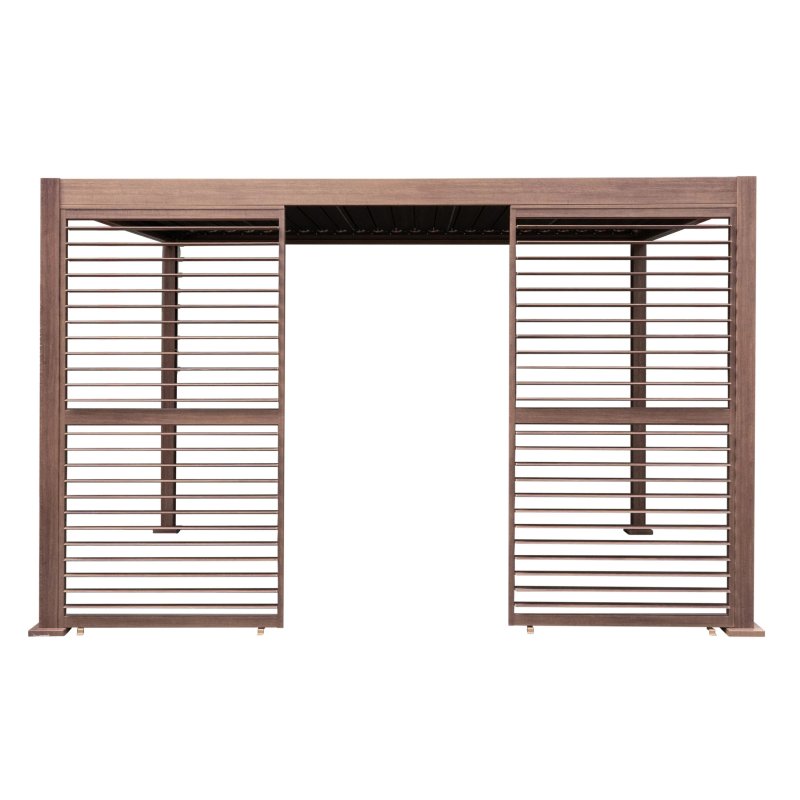 Wood Effect Aluminium Pergola Shutter Panel - 123cm Wide