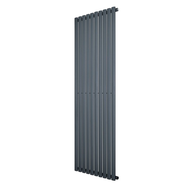 Oval Single Column Radiator - 1800 x 600mm - Anthracite Grey