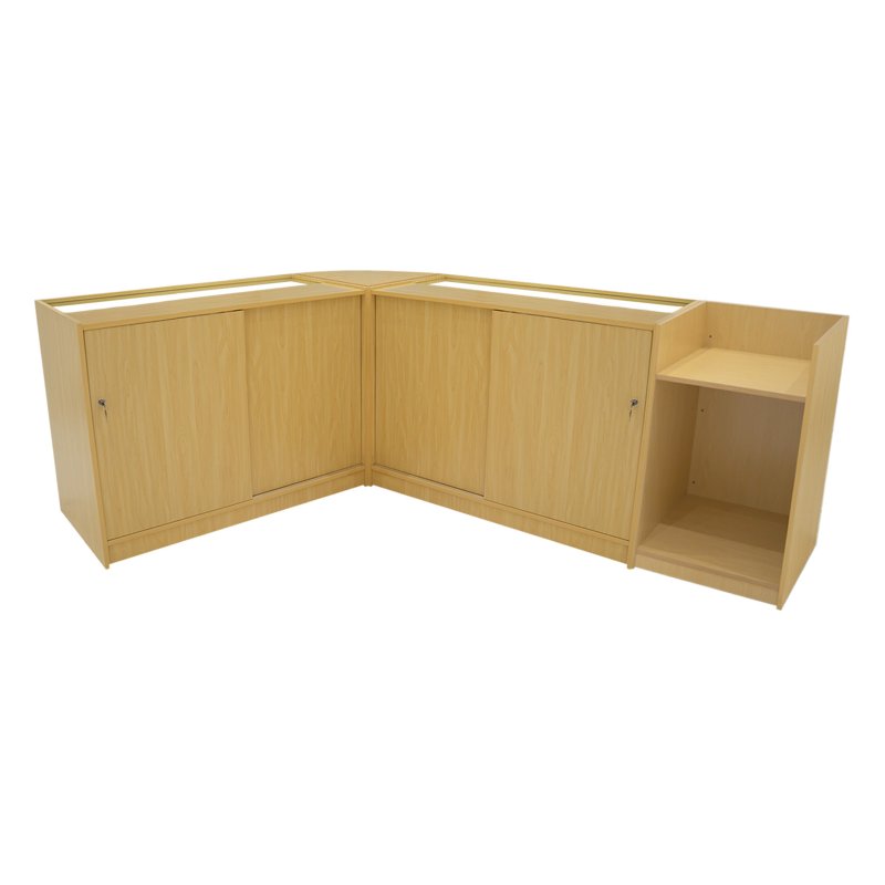 Europa LED Shop Counter Set B1500, C1500, TB60 & LM60 - Maple
