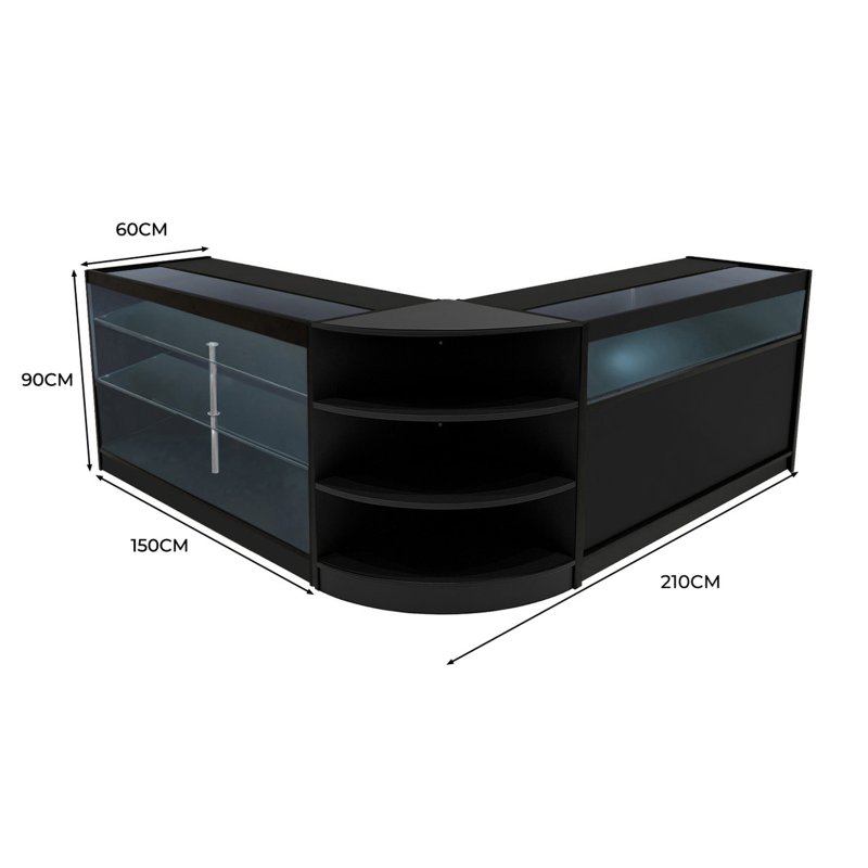 Demeter LED Shop Counter Set K1500, B1500 & LM60 - Black
