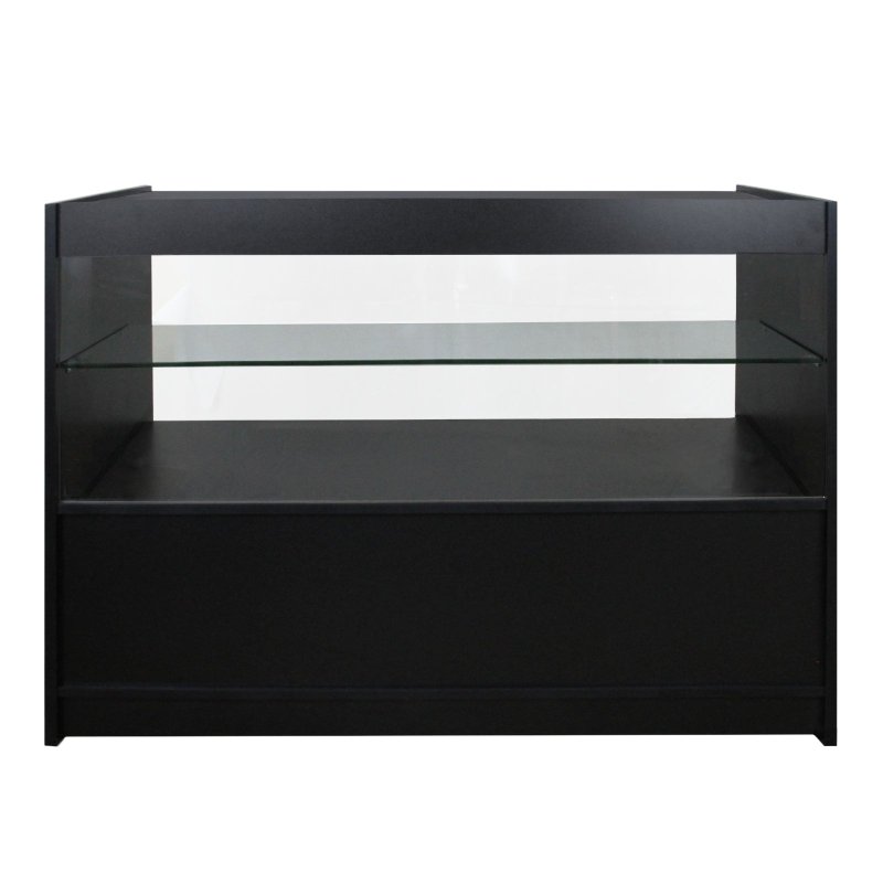 MonsterShop Emperor Retail Display Shop Counter Unit & Glass Showcase Cabinet Units Black/White