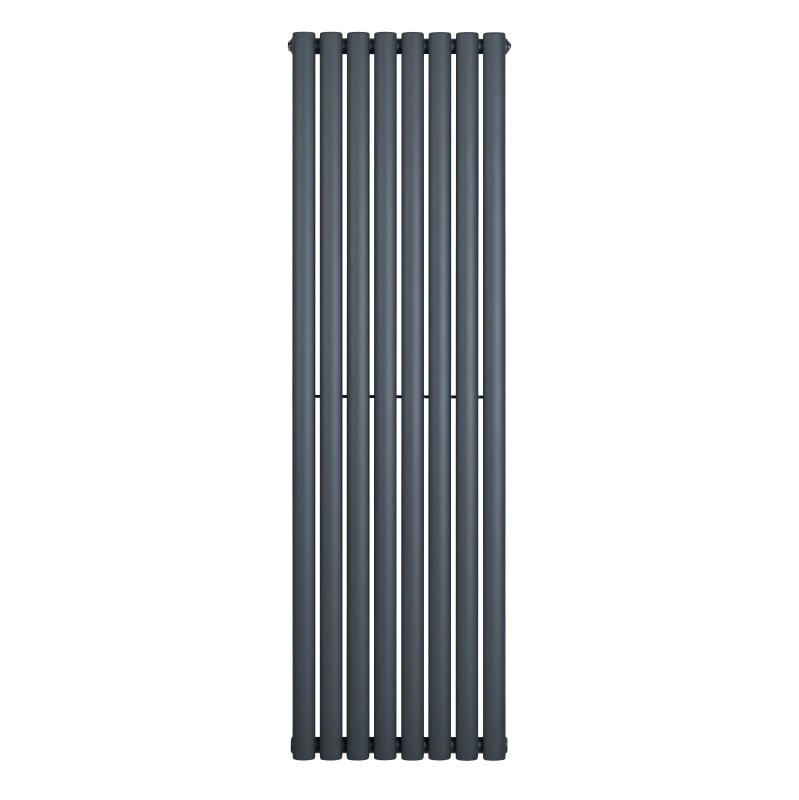 Oval Single Column Radiator - 1600 x 480mm - Anthracite Grey