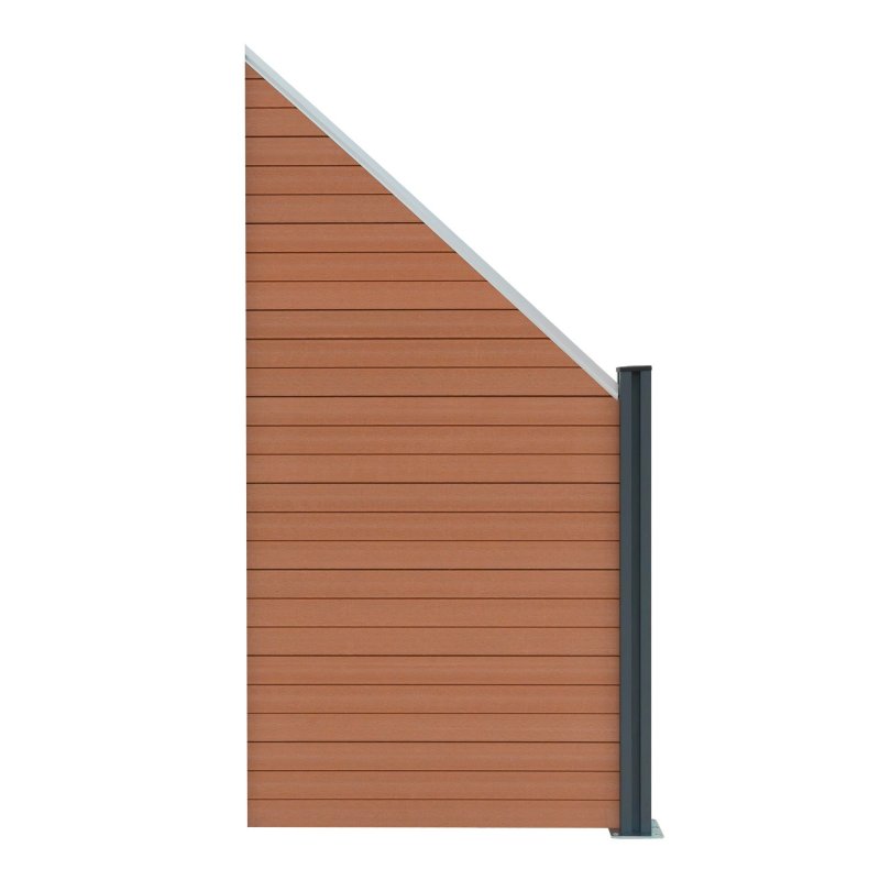 Composite Angled Fence Panel - Brown