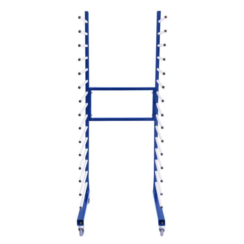 Combi Spray Drying Rack Blue Trolley Eco Paint Shop Woodworking Dry Storage 4 Heavy Duty 360 Degree Castors Mobile 15 Layers 25kg Per Layer 375kg Total Capacity Adjustable Width 182 H x 35/65 W x 59 D