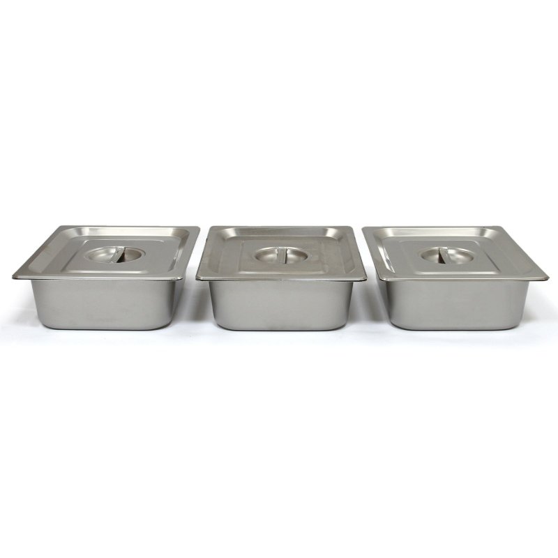 KuKoo Wet Well Catering Bain Marie Food Warmer Display, 3 Pan, 1/2 GN, 1.5kW, Stainless Steel