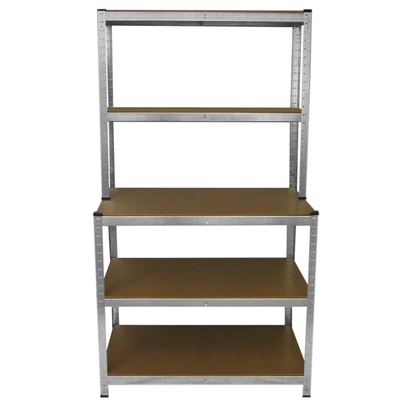 Workbench Table Boltless Worktable Galvanised Metal Shelving Storage Racking Massive 900kg Capacity Heavy Duty With FREE Rubber Mallet