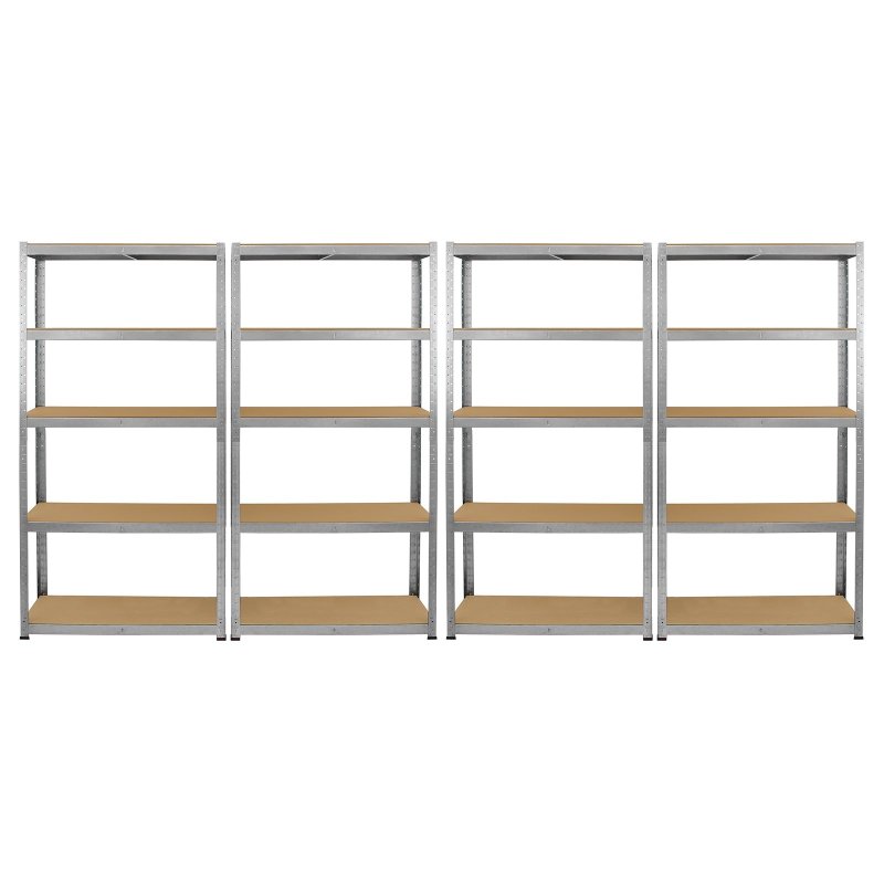 Garage Racking Bundle 4 x 90cm Heavy Duty Racks & 1 x Corner Unit / Galvanised Steel Storage Shelving Warehouse Shed Heavy Duty Rack