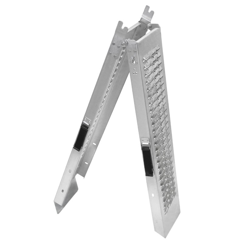 Ramps Foldable Loading Motorbike Motorcycle Folding Van Steel Trailer Heavy Duty ATV Portable Truck Track Day 200Kg Capacity Quad Bike Car Lawn Mower Scooter Non-Slip Silver| Free Ratchet Strap