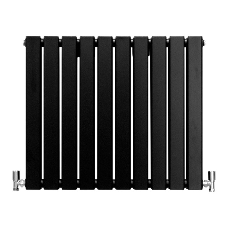 Designer Flat Panel Radiators Matte Black 600mm x 700mm