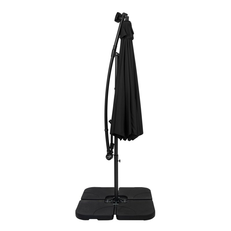 LED Cantilever Parasol 3m With Square Base - Black