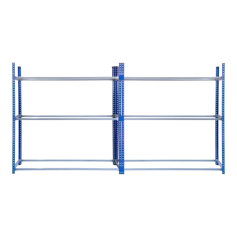 2 Tyre Racking Units Wheel Storage Boltless Steel Shelving Bay Blue Garage Mechanic Workshop Heavy Duty 450kg Capacity Rack 3 Tier 48 Tyres 185 x 180 x 40cm 2 FREE Rubber Mallets 4 FREE Bay Connectors