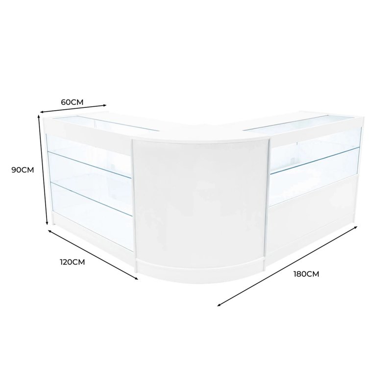 Hera LED Shop Counter Set K1200, C1200 & CM60 - White